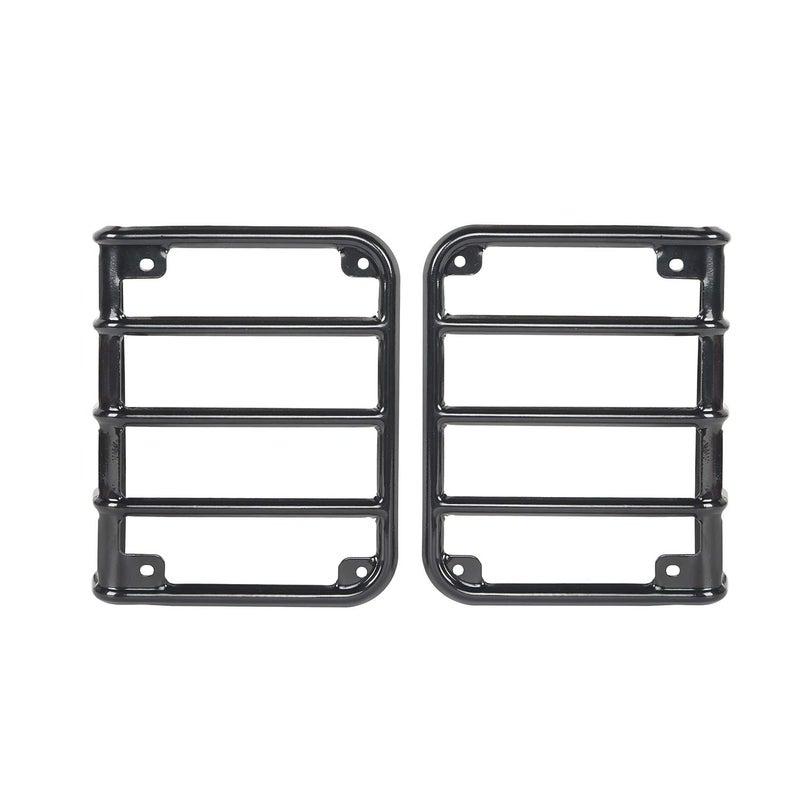 Hooke Road Wrangler Tail Light Covers Rear Taillight Euro Guard Black Light Cage fit for 2007-2018 Jeep Wrangler JK & JKU Unlimited - Pair - Image 5